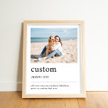 Poster Crie sua própria definição de foto<br><div class="desc">Crie sua própria arte personalizada de parede com seu próprio texto e foto personalizados. Adicione sua palavra e definição a este design de estilo de dicionário moderno.</div>