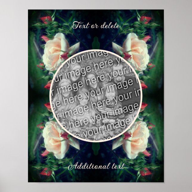 Poster Crie sua própria moldura de foto de rosa de pêsseg (Frente)