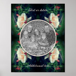 Poster Crie sua própria moldura de foto Rosa e Botões de 