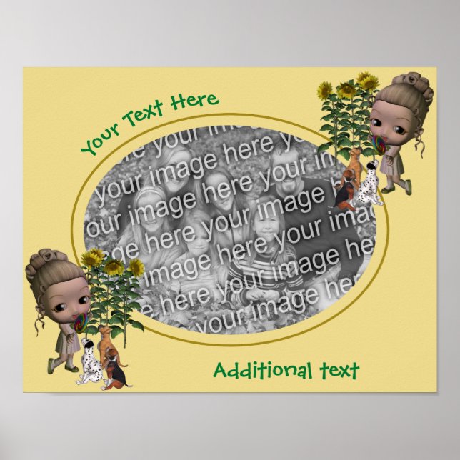 Poster Crie Sua Própria Rapariga De Fotos E Borda De Cupp (Frente)