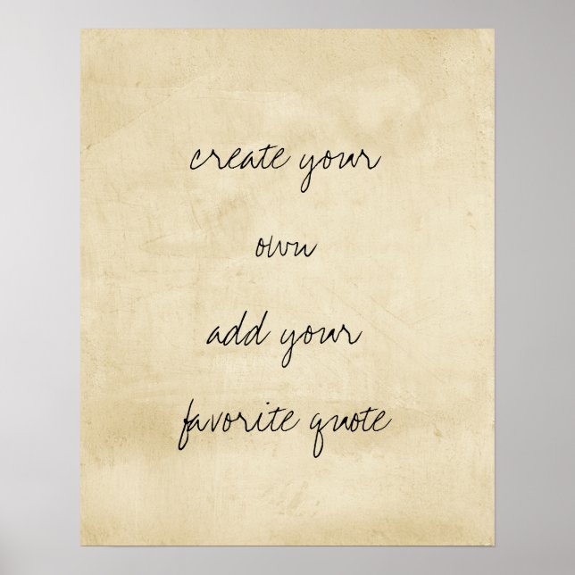 poster crie sua própria sepia de textura angustiad (Frente)