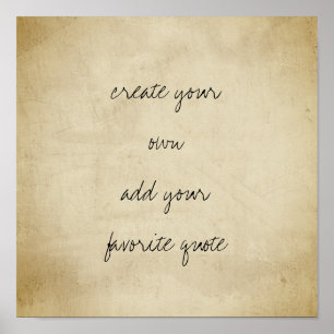 poster crie sua própria sepia de textura angustiad