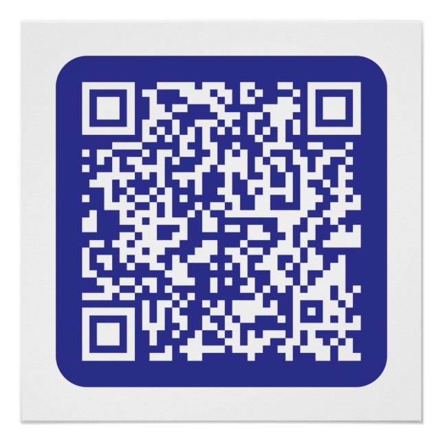 Póster Crie um código QR escaneável | Azul escuro editáve (Frente)