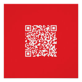 Póster Crie um código QR vermelho digitalizável (editável