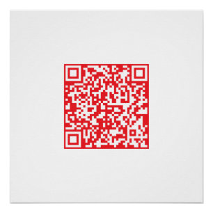 Póster Crie um código QR vermelho (editável) que possa se