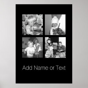 Poster Crie uma Colagem do Instagram com 4 fotos - preto