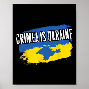 Poster Crimeia É a Ucrânia - Ua Cores da Bandeira Mapa da