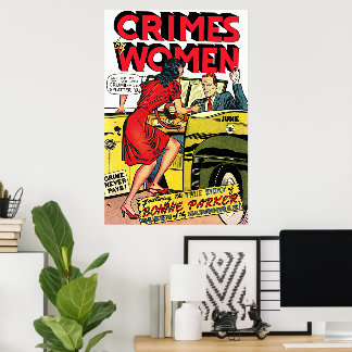 Poster Crimes Por Mulheres_Bonnie Parker Quadrinhos Antig