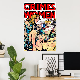 Poster Crimes Por Mulheres Fuga da Prisão Quadrinhos Vint