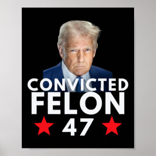 Poster Criminoso Condenado 47 Presidente 2025 Anti Trump