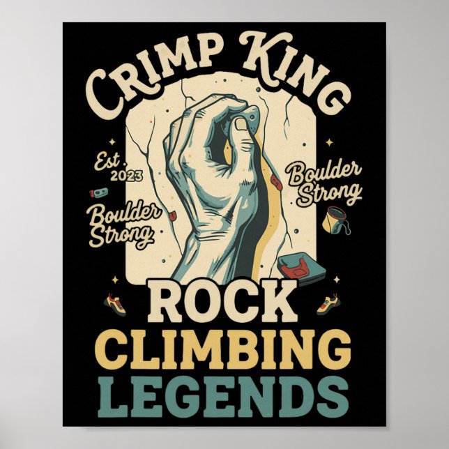 Poster Crimp King Lendas da Escalada em Rocha Boulder  (Frente)