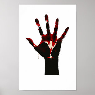 Poster Crimson Flow – Expressão Gráfica da Mão