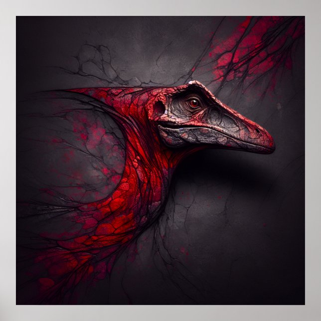 Poster Crimson Fossil Descoberto - AI Genius (Frente)