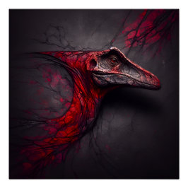 Póster Crimson Fossil Descoberto - AI Genius