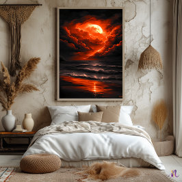 Poster Crimson Moon Tempest - Tempestade de fogo sobre o