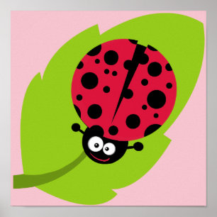 Póster Crimson Red Ladybug