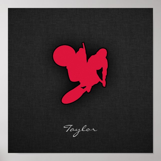 Poster Crimson Red Motocross (Frente)