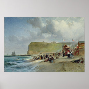 Póster Crinolinas na praia, Fecamp, 1871