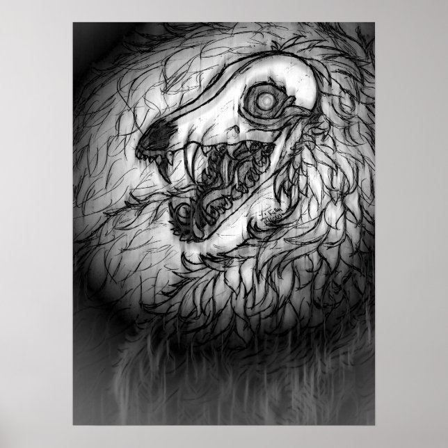 Poster Críptido: Esboço do Snow Wasset (Frente)