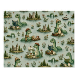 Póster Críptidos Aconchegantes Nessie Monstro do Lago Nes