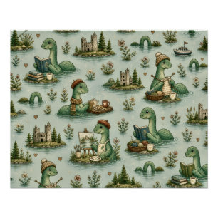Póster Críptidos Aconchegantes Nessie Monstro do Lago Nes