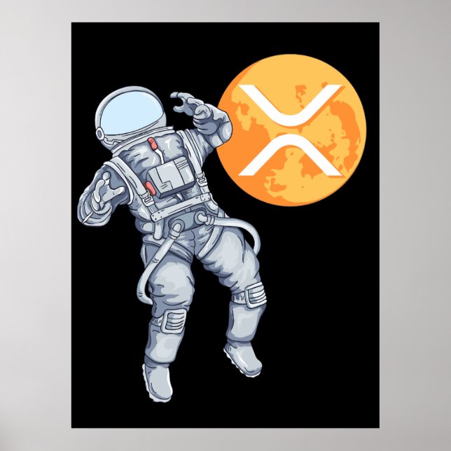 Poster Criptomoeda XRP Ripple - Astronauta de Criptografi (Frente)