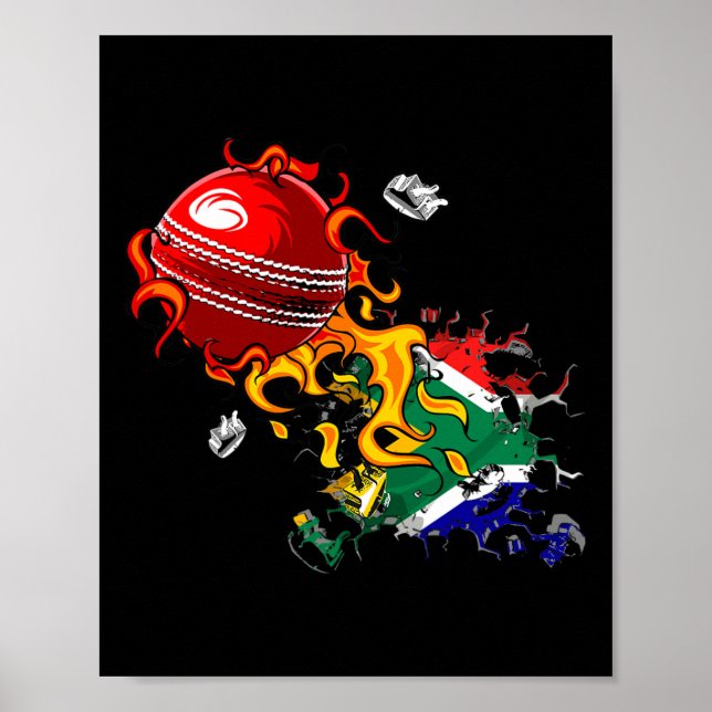 Poster Críquete da África do Sul (Frente)