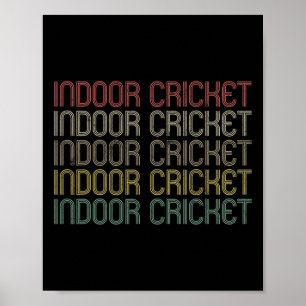 Poster Críquete Indoor Estilo Retro