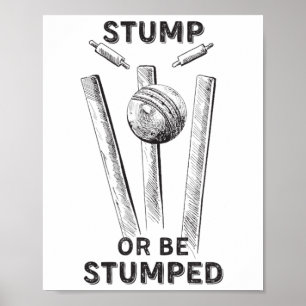 Poster Críquete T20 Jersey Derrubar ou Ser Derrubado