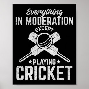 Poster Críquete - Tudo Com Moderação, Exceto Jogar
