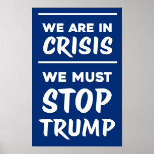 Poster CRISE Anti-Trump   Azul   Protesto