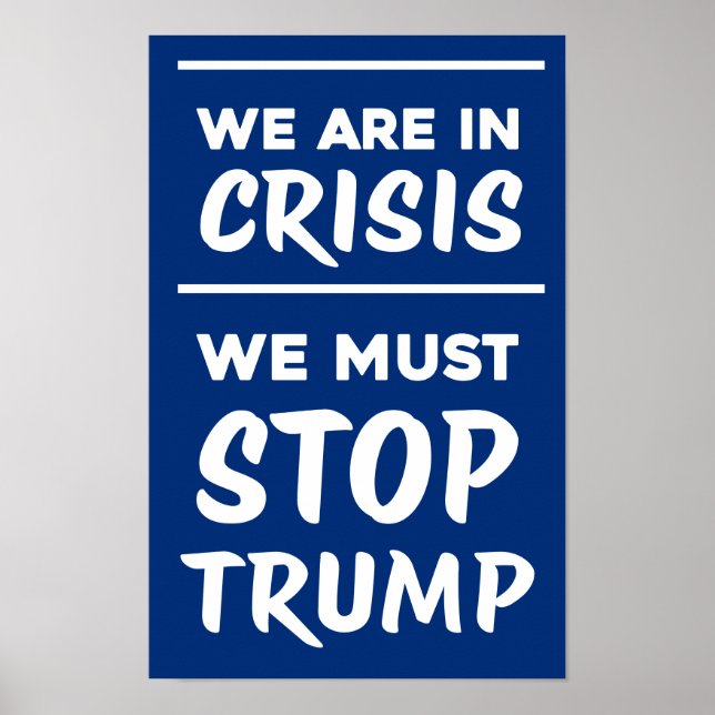 Poster CRISE Anti-Trump | Azul | Protesto (Frente)