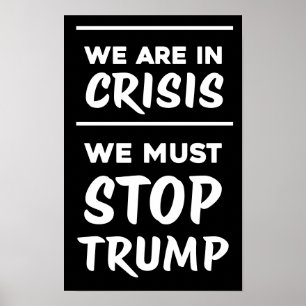 Poster CRISE Anti-Trump Preto Protesto