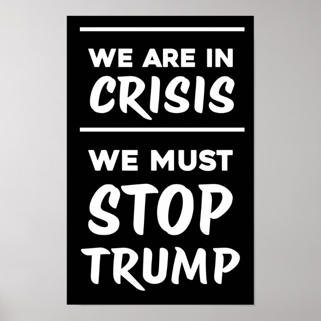 Poster CRISE Anti-Trump | Preto | Protesto (Frente)