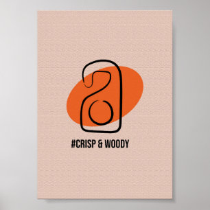Poster Crisp & Woody Hotel Porta Pingente - Minimalista R