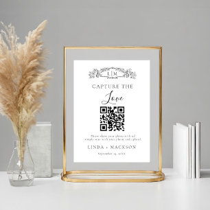 Poster Crista botânica Capturar amor Código QR Sinal de c