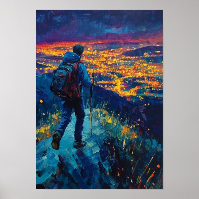 Poster Crista da Meia-Noite Acima das Luzes da Cidade (Frente)