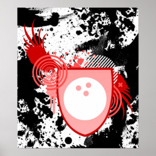 Póster crista de boliche de alta fidelidade