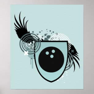 Póster crista de boliche hi-fi