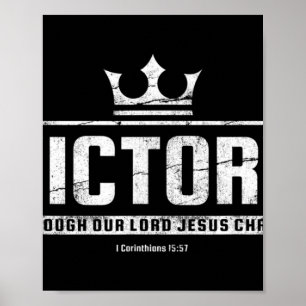 Poster Cristã T Shirt Men Vitória Em Jesus Bib