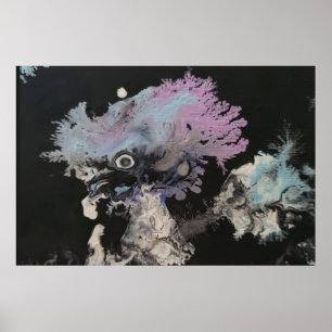 Poster Cristais de tinta congelados abstrato art