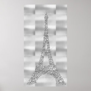 Póster Cristais Paris de Swarovski das cinzas de prata da