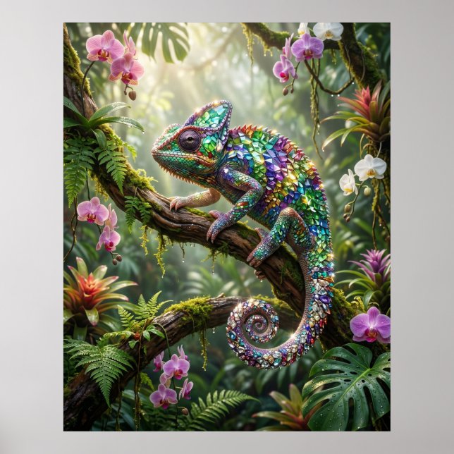 Poster Cristal Camaleão Brilho da Selva (Frente)