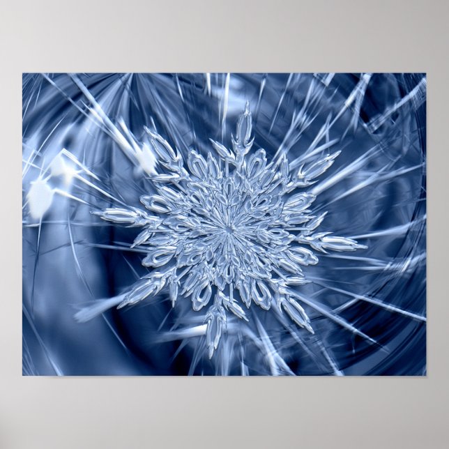 Poster Cristal de gelo Snowflake (Frente)