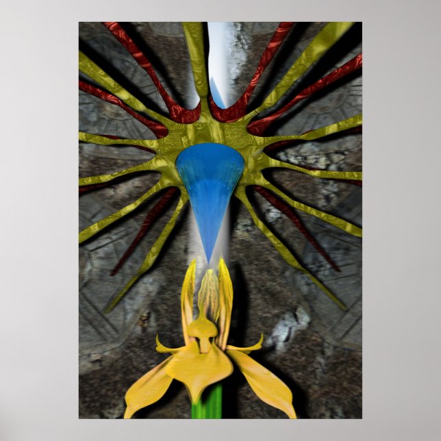 Póster cristal e flor (Frente)
