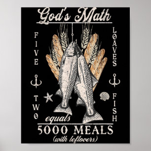 Poster Cristão 2 Peixes 5 Pães 5000 Contra _2