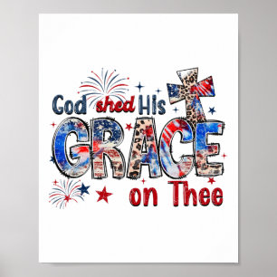 Poster Cristão 4 De Julho Deus Deu Sua Graça No 4