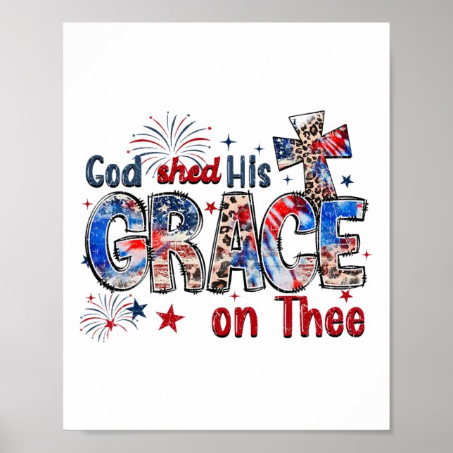 Poster Cristão 4 De Julho Deus Deu Sua Graça No 4 (Frente)