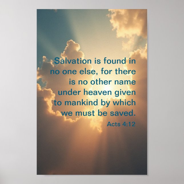 Poster cristão | Atos 4:12 "Sem Outro Nome" (Frente)