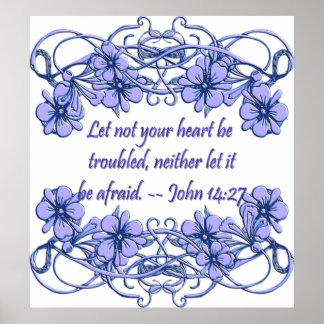 Poster cristão com Bíblia Verse John 14:27